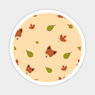 Fall Fox Pattern Magnet